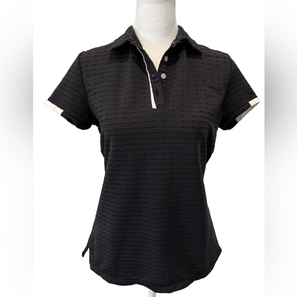 Maggie Lane Ladies Black Fitted Button Down Polo Shirt size Small - Picture 1 of 6